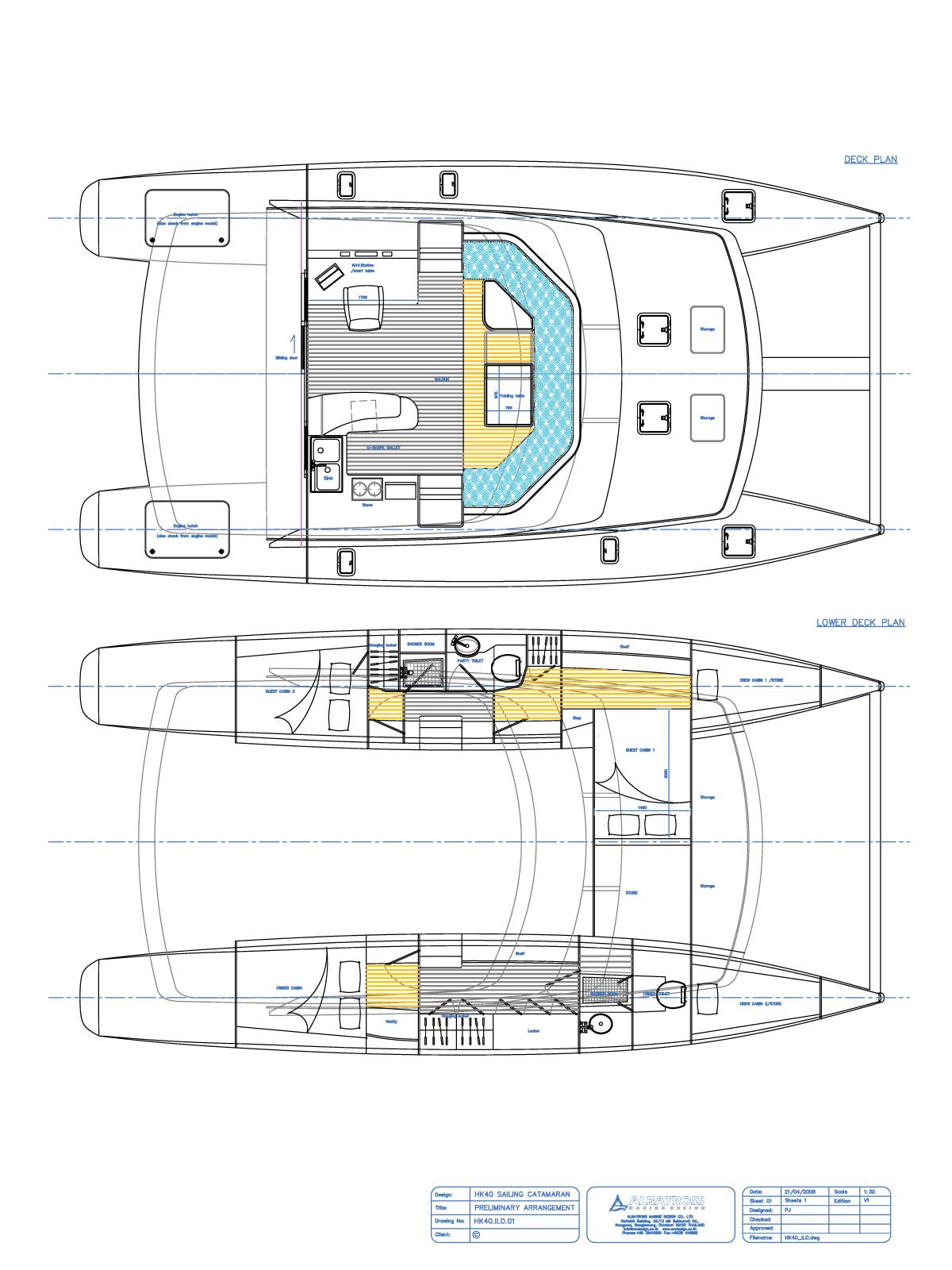 HK40' - Power Sailing Catamaran.