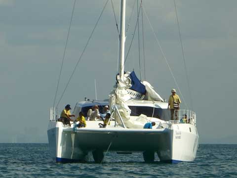 Our catamaran RB 42' sailing in the Thailand sea