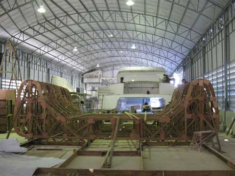 Construction in progress of the P1500 Catamaran