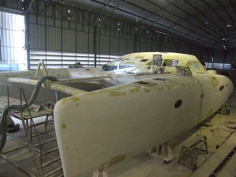Construction in progress of the P1500 Catamaran