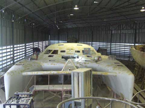 Construction in progress of the P1500 Catamaran