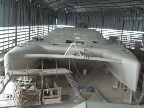 Construction in progress of the P1500 Catamaran