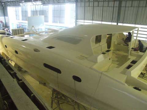 Construction in progress of the P1500 Catamaran