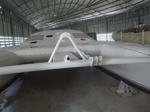 Construction in progress of the P1500 Catamaran