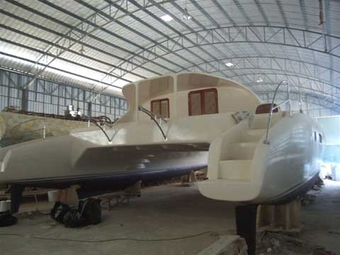 Construction in progress of the P1500 Catamaran