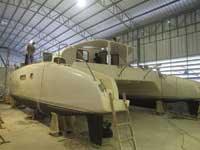 Construction in progress of the P1500 Catamaran