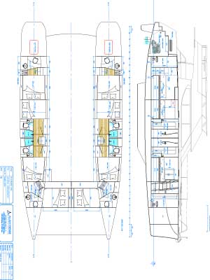 RB 55' Power Sailing Catamaran.