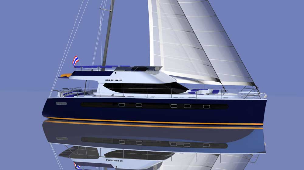 RB 55' Power Sailing Catamaran.