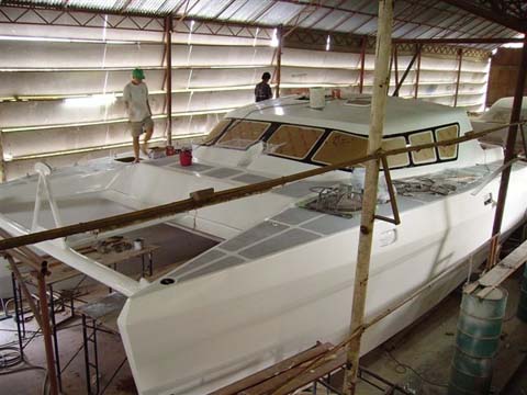 Sailing Catamaran RB 42 fiberglass design engineering