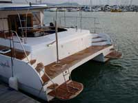Fiberglass catamaran building