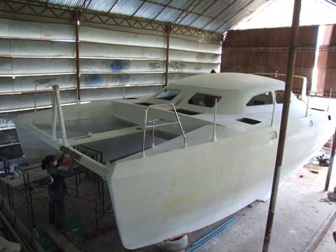 Sailing catamaran RB 36 plywood epoxy vessel