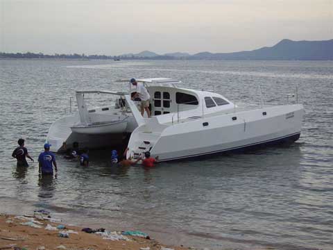 Catamaran launch