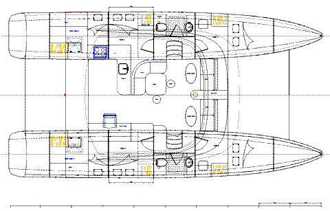 Charter catamaran layout