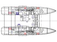 Example of 45 feet charter layout.