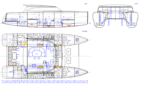 Charter catamaran layout