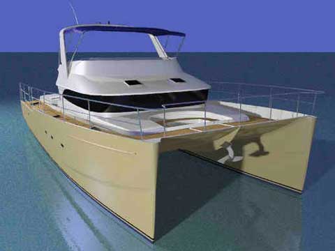 Power catamaran 3d rendering