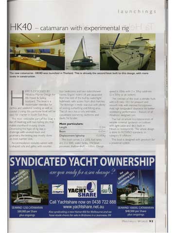 Multihull World - March/April 2011 - Click to zoom.