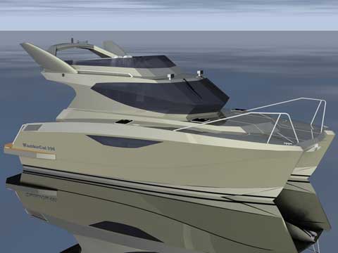 Rendering of the Warrior Power Catamaran 30' - Click to zoom.