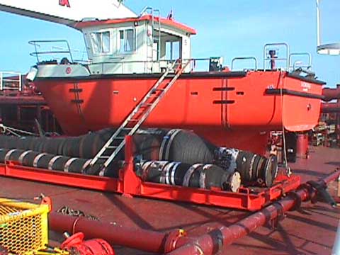 Work fishing boat during the building process