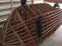 Work boat during the building